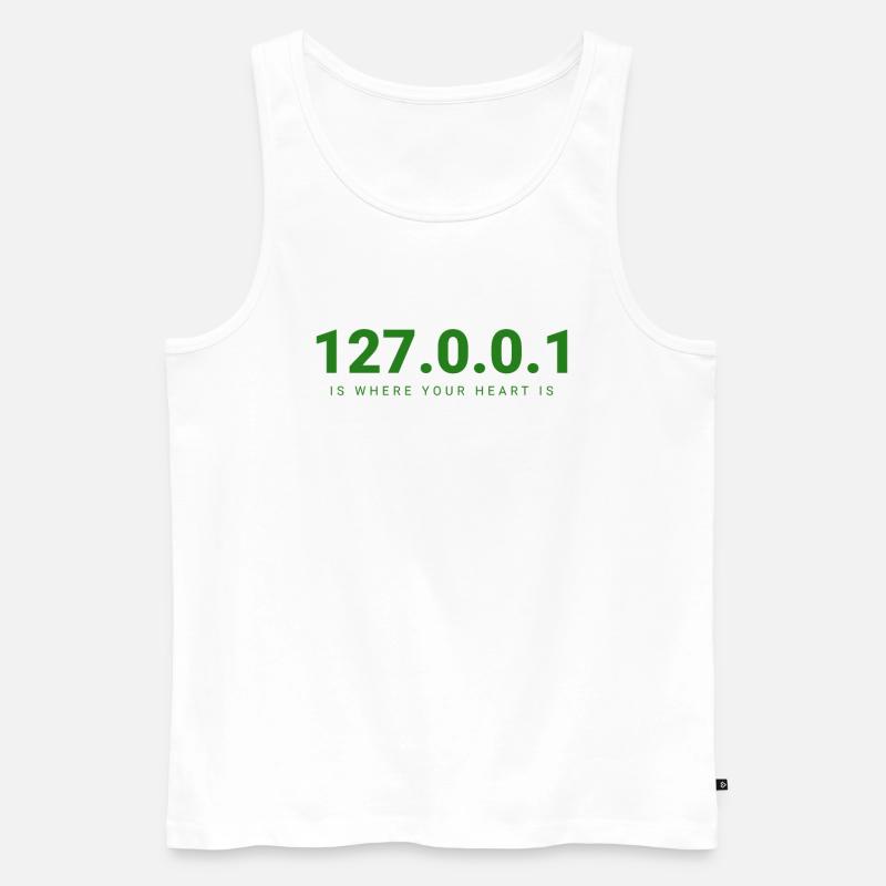 Feel At Home, Code – 127.0.0.1 - Männer Premium Bio Tank Top - Weiß