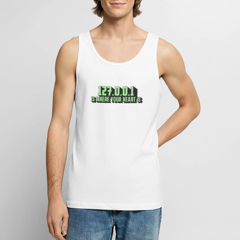 127.0.0.1 - Der Herzschlag Eines Programmierers Männer Premium Bio Tank Top