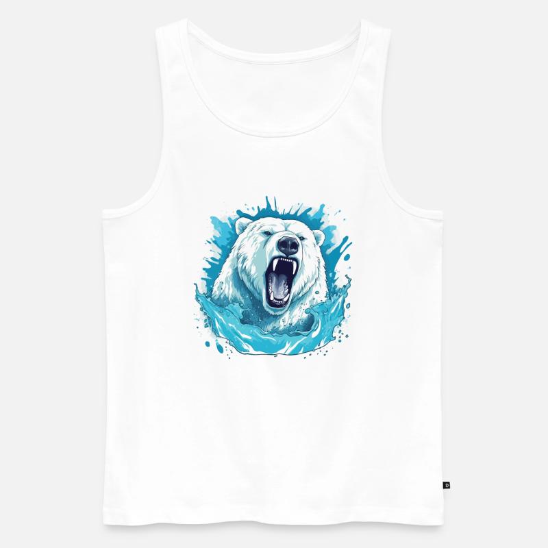 Polar Roar – Eisberg-blaubär-kunst - Männer Premium Bio Tank Top - Weiß