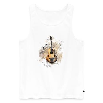 Aquarelles à la mandoline rustique – Notes de tradition - Débardeur bio Premium Homme - blanc - Devant - Michal (187cm)