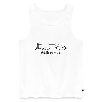 Manure bomber | Tractor with slurry tanker / manure tank - Men's Premium Organic Tank Top - white - Front - AI Model Male 178 light (178cm)