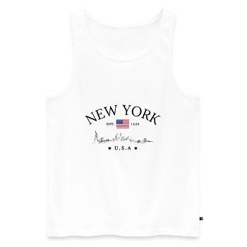 New York Est.1624 Classic - Men's Premium Organic Tank Top - white - Front - AI Model Male 178 light (178cm)
