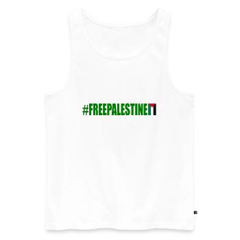 Free palestine - Débardeur bio Premium Homme - blanc - Devant - Michal (187cm)