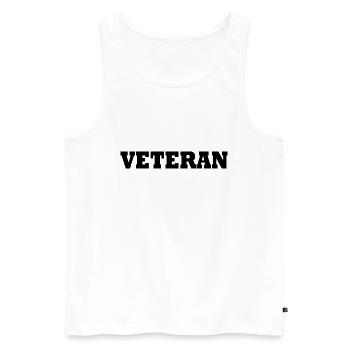 VETERAN - Männer Premium Bio Tank Top - Weiß - Vorne - AI Model Male 178 light (178cm)