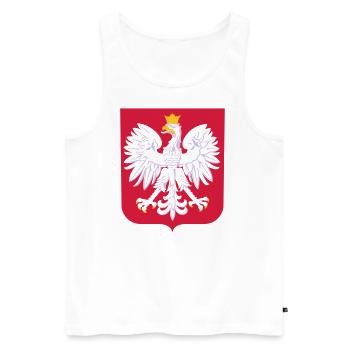 POLOGNE POLOGNE POLSKA PATRIE CADEAU T-SHIRT - Débardeur bio Premium Homme - blanc - Devant - AI Model Male 178 light (178cm)