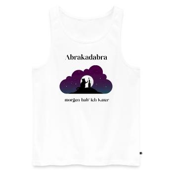 Abrakadabra morgen hab ich Kater - Männer Premium Bio Tank Top - Weiß - Vorne - Michal (187cm)