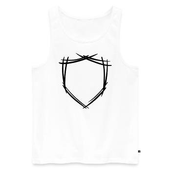 Schild / Wappen Symbol. Hand gezeichnet. Vorlage - Männer Premium Bio Tank Top - Weiß - Vorne - AI Model Male 178 light (178cm)