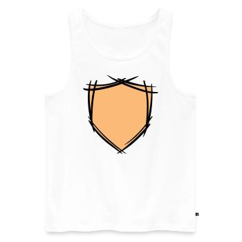 Schild / Wappen Symbol. Hand gezeichnet. Vorlage - Männer Premium Bio Tank Top - Weiß - Vorne - AI Model Male 178 light (178cm)