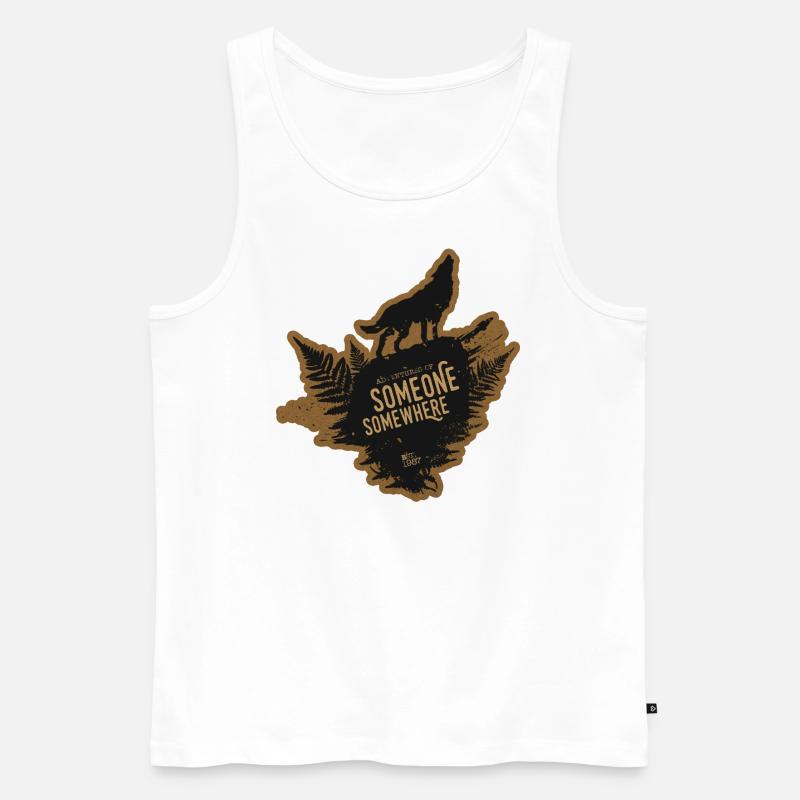 SOMEONE SOMEWHERE CREW PATCH - Männer Premium Bio Tank Top - Weiß