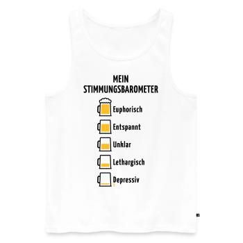 Mein Stimmungsbarometer (Bier / V2 / POS) - Männer Premium Bio Tank Top - Weiß - Vorne - AI Model Male 178 light (178cm)