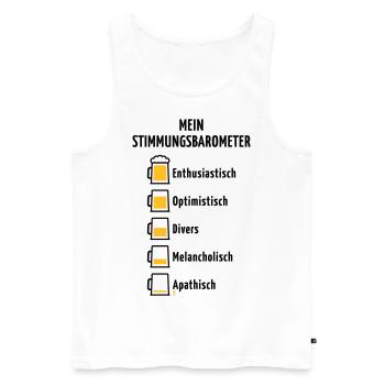 Mein Stimmungsbarometer (Bier / V3 / POS) - Männer Premium Bio Tank Top - Weiß - Vorne - AI Model Male 178 light (178cm)