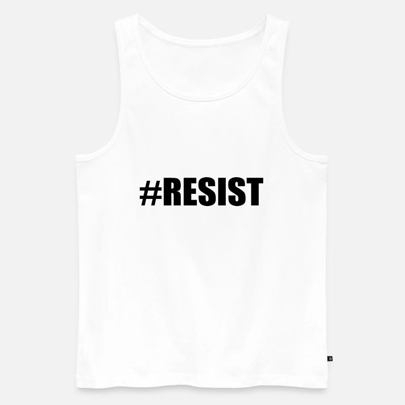 Resist - Men's Premium Organic Tank Top - white