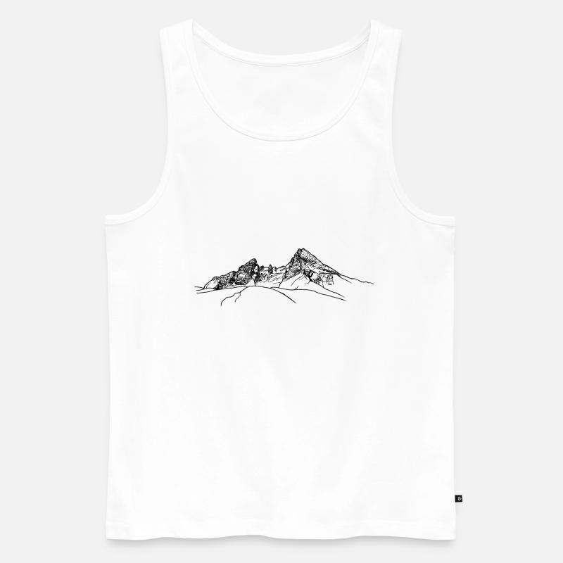 watzmann, Berchtesgaden, Bayerska Alperna, Berg - Ekologisk premium tanktopp herr - vit