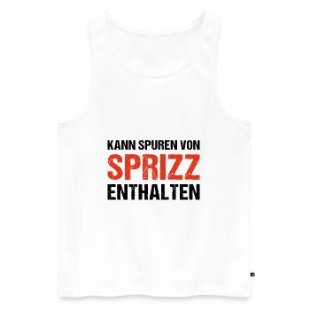 Kann Spuren Von Sprizz Enthalten - Männer Premium Bio Tank Top - Weiß - Vorne - Michal (187cm)