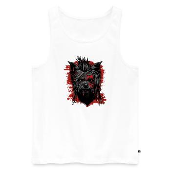 Horreur Yorkshire Terrier - Débardeur bio Premium Homme - blanc - Devant - Michal (187cm)