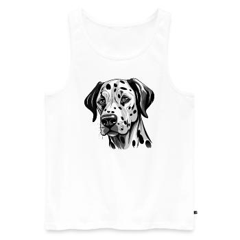 Niedlicher Dalmatiner - Männer Premium Bio Tank Top - Weiß - Vorne - AI Model Male 178 light (178cm)