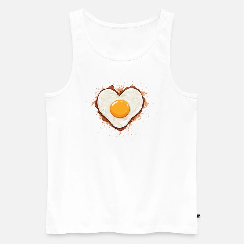 Spiegelei mit Herz - Männer Premium Bio Tank Top - Weiß
