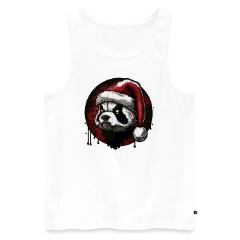 Panda de Noël - Débardeur bio Premium Homme - blanc - Devant - AI Model Male 178 light (178cm)