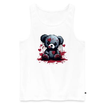 Cute Creepy Teddy Bear - Men's Premium Organic Tank Top - white - Front - Michal (187cm)