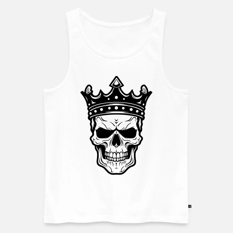 König Totenkopf - Männer Premium Bio Tank Top - Weiß