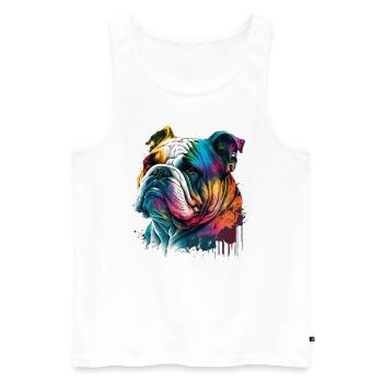 Bouledogue - Débardeur bio Premium Homme - blanc - Devant - Michal (187cm)