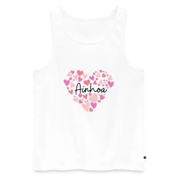 J’aime Ainhoa - des cœurs pour Ainhoa - Débardeur bio Premium Homme - blanc - Devant - Michal (187cm)