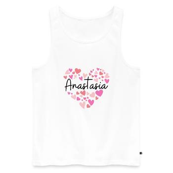 J’aime Anastasia - des cœurs pour Anastasia - Débardeur bio Premium Homme - blanc - Devant - AI Model Male 178 light (178cm)