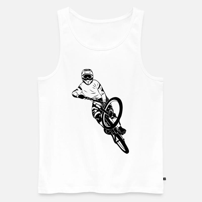 MTB - Mountainbiking - Downhill - BMX - Männer Premium Bio Tank Top - Weiß