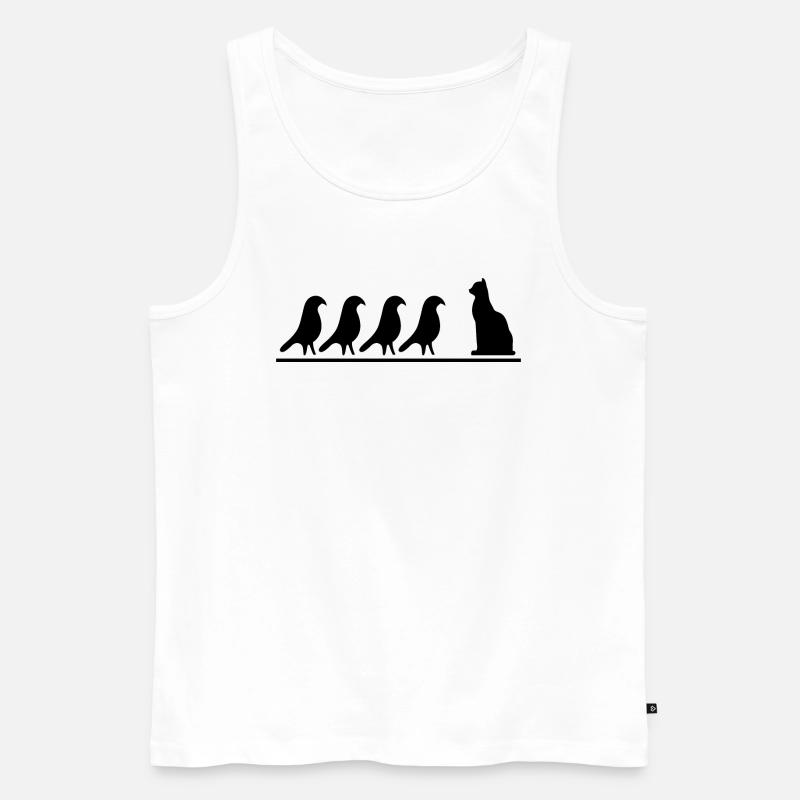 wüste agyptische hyroglyphen "vögel und katze" - Männer Premium Bio Tank Top - Weiß