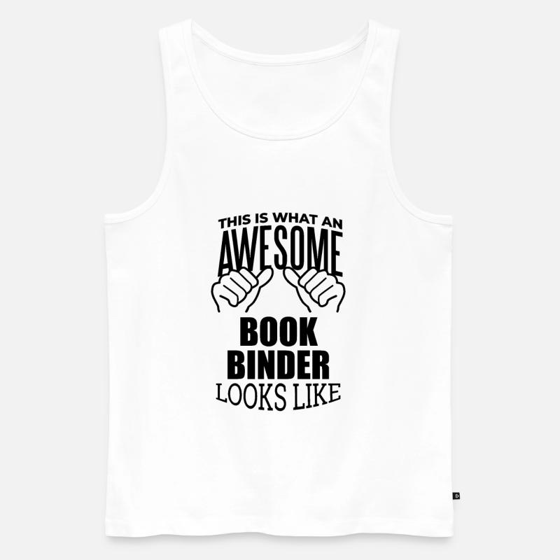 Buchbinder - Männer Premium Bio Tank Top - Weiß