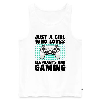 Gamer & Elephants Video Games & Majestic Power - Men's Premium Organic Tank Top - white - Front - AI Model Male 178 light (178cm)