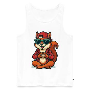 Squirrel Love Vibes - Men's Premium Organic Tank Top - white - Front - Michal (187cm)