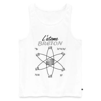 Cadeau Atome Breton Symbole Science et Fierté Gwen - Débardeur bio Premium Homme - blanc - Devant - AI Model Male 178 light (178cm)