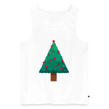 Arbre de Noël - Débardeur bio Premium Homme - blanc - Devant - Michal (187cm)