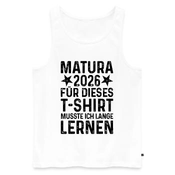Matura 2026 Graduation T-Shirt - Men's Premium Organic Tank Top - white - Front - Michal (187cm)