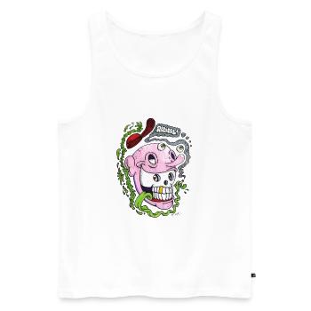 Barf Head - Men's Premium Organic Tank Top - white - Front - Michal (187cm)