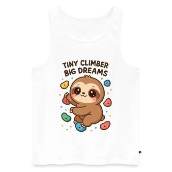 Kawaii Faultier Klettern - Tiny Climber Shirt - Männer Premium Bio Tank Top - Weiß - Vorne - Michal (187cm)