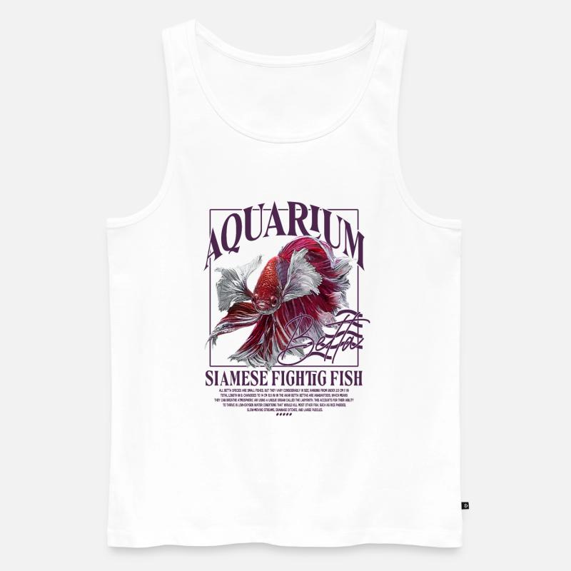 Betta Betta Poisson de combat - Débardeur bio Premium Homme - blanc