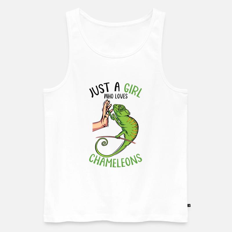 Chameleon Mädchen - Männer Premium Bio Tank Top - Weiß