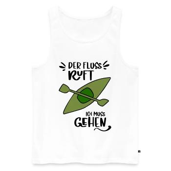 FLUSS RUFT KANU KAYAK WILDWASSER GEHEN SEE MOTIV - Männer Premium Bio Tank Top - Weiß - Vorne - Michal (187cm)