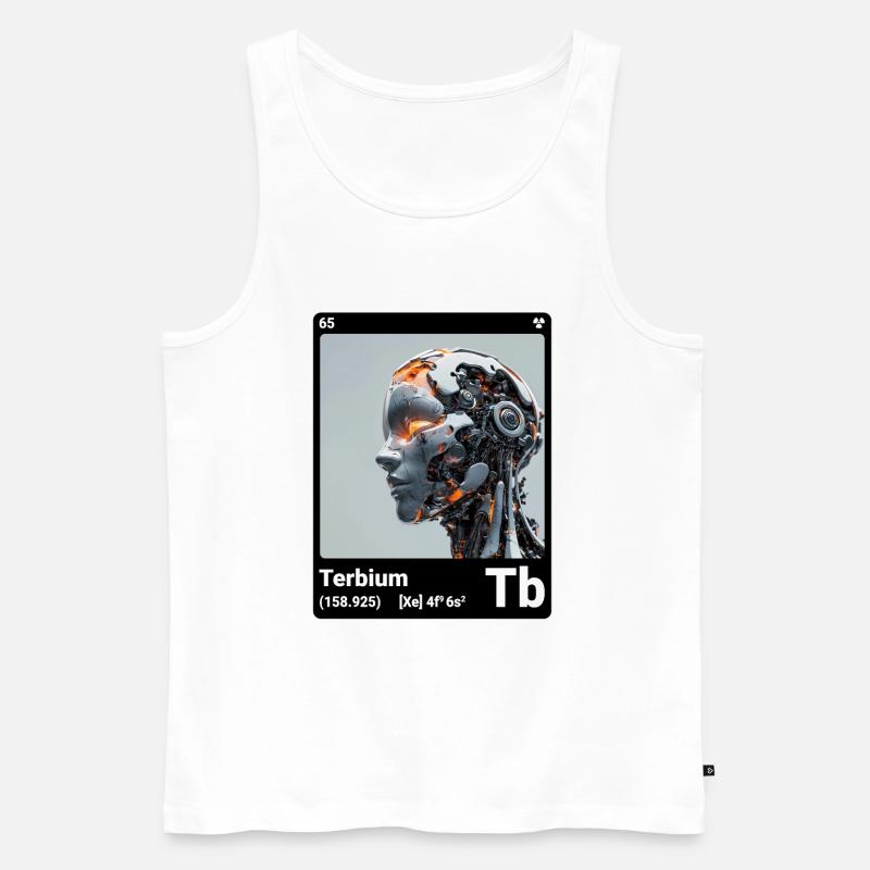 AI am Terbium (bk) - Männer Premium Bio Tank Top - Weiß