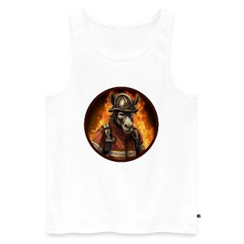 Esel Feuerwehr - Männer Premium Bio Tank Top - Weiß - Vorne - Michal (187cm)
