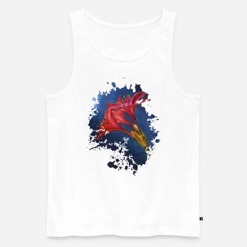 Blume - Männer Premium Bio Tank Top - Weiß