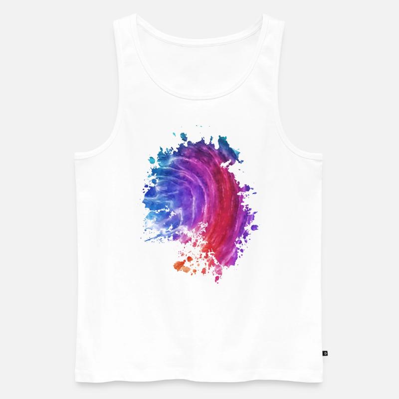 Farbenstrom - Männer Premium Bio Tank Top - Weiß