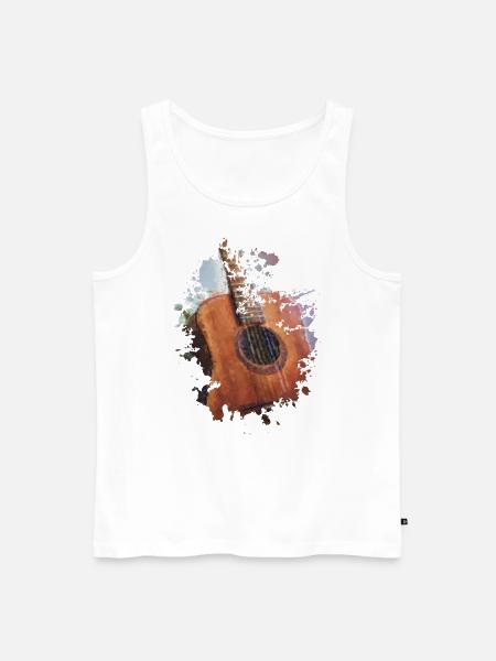 Gitarre - Männer Premium Bio Tank Top - Weiß