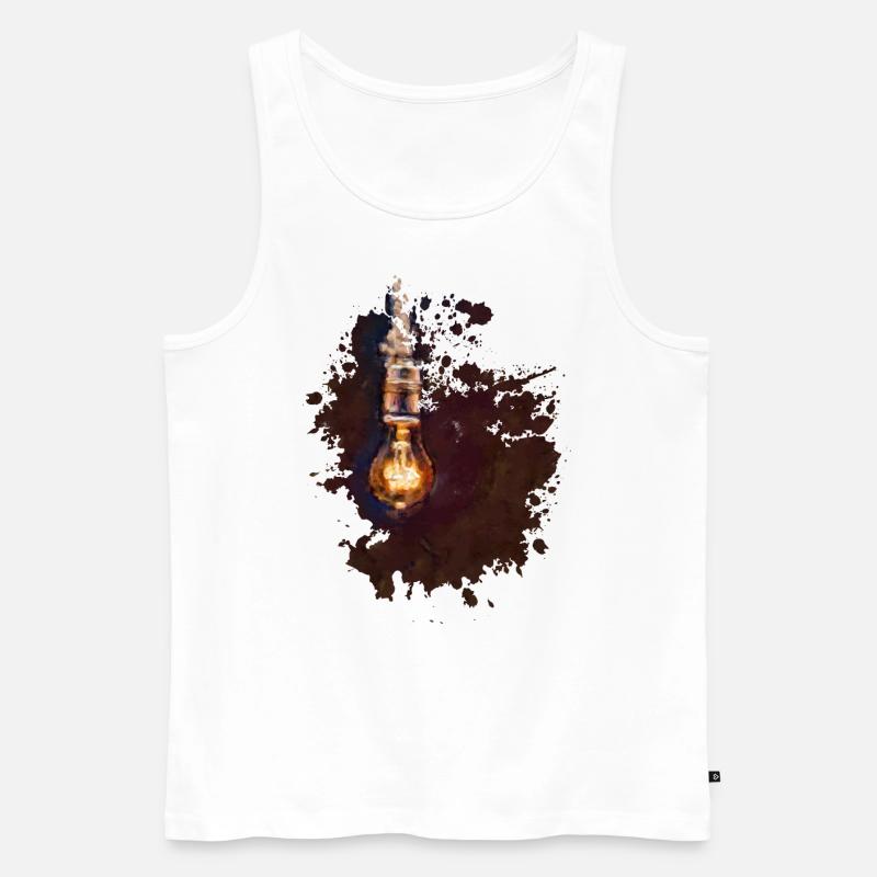 Glühbirne - Männer Premium Bio Tank Top - Weiß