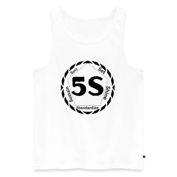 5 Stufen einer guten Haushaltsführung - 5S des Entrümpelns - Männer Premium Bio Tank Top - Weiß - Vorne - Michal (187cm)