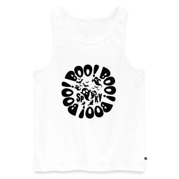 Halloween Little Ghosts And Bats Black Spooky Boo - Men's Premium Organic Tank Top - white - Front - Michal (187cm)
