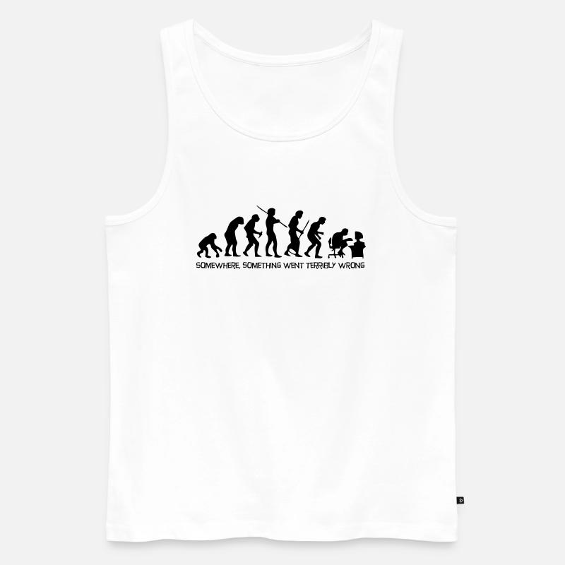 Die Evolution des Menschen - Männer Premium Bio Tank Top - Weiß