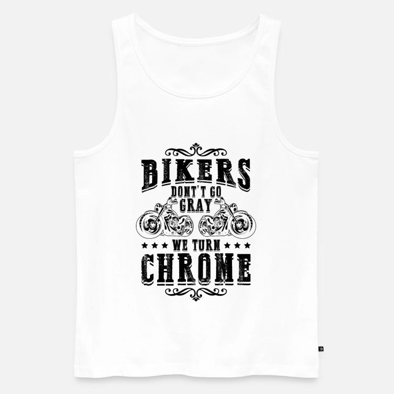 Biker Chrome Motorrad - Männer Premium Bio Tank Top - Weiß